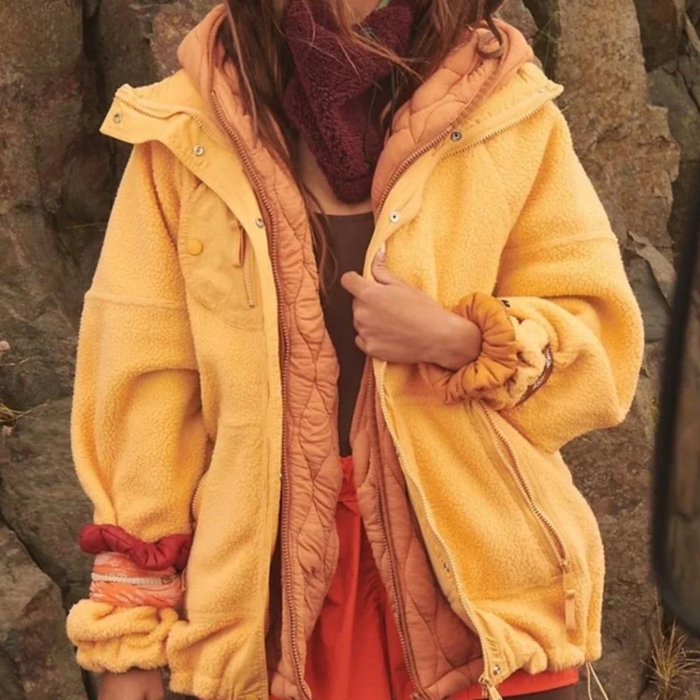 Free People Hit The Trails Fleece in Cantelope Size Small